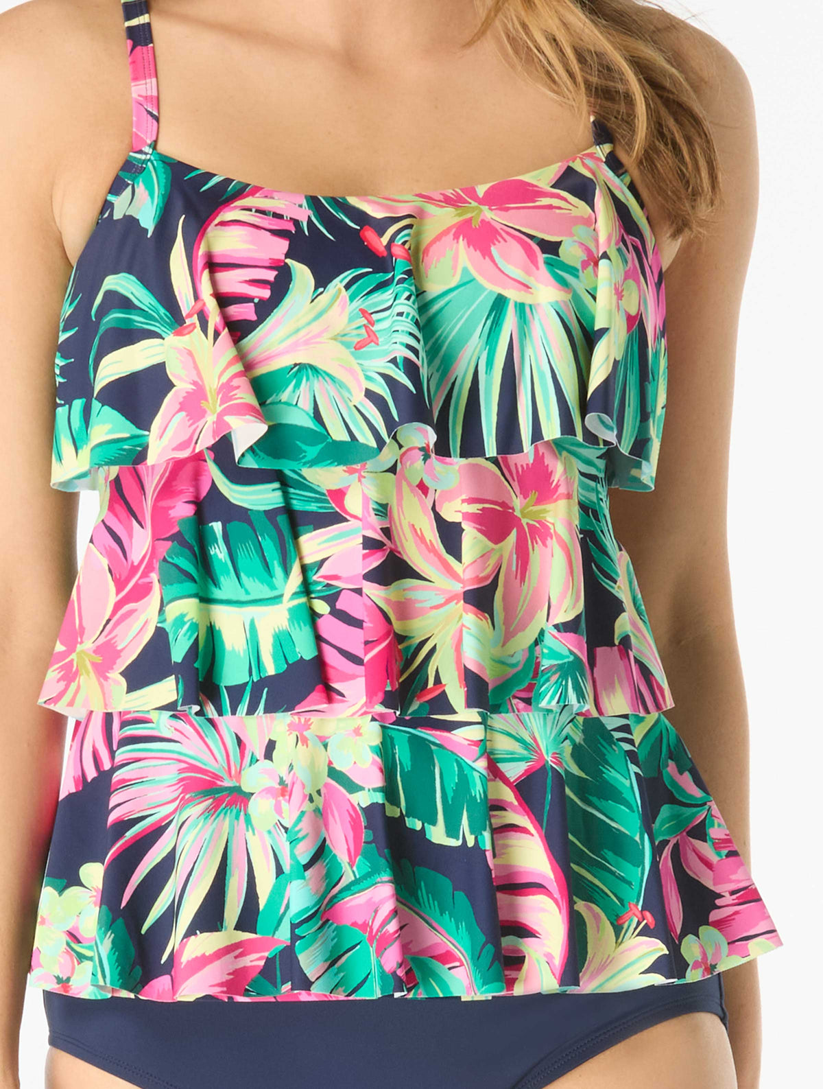 Beach House Jane Ruffle Tiered Tankini Top - Island Rhythm - 511 Admiral
