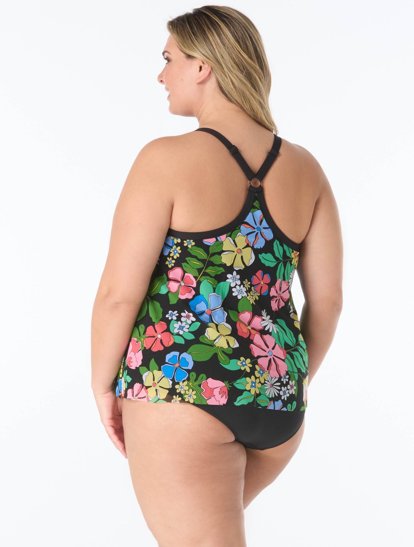 Beach House Plus Kerry Mesh Layer Underwire Tankini Top - Midnight Garden