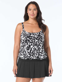 Beach House Plus Sarah Blouson Tankini Top - Key West - 001 BLACK