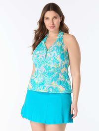 Beach House Plus Size Nina Ruffled Trim Tankini Top - The Sweet Life