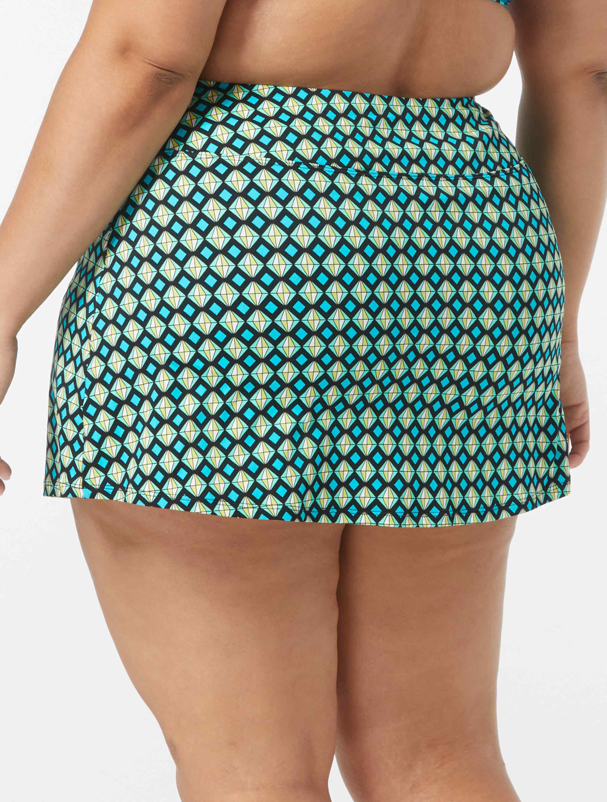 Beach House Swim Plus Size Emma Swim Skort - Tropic Bloom - 001 BLACK