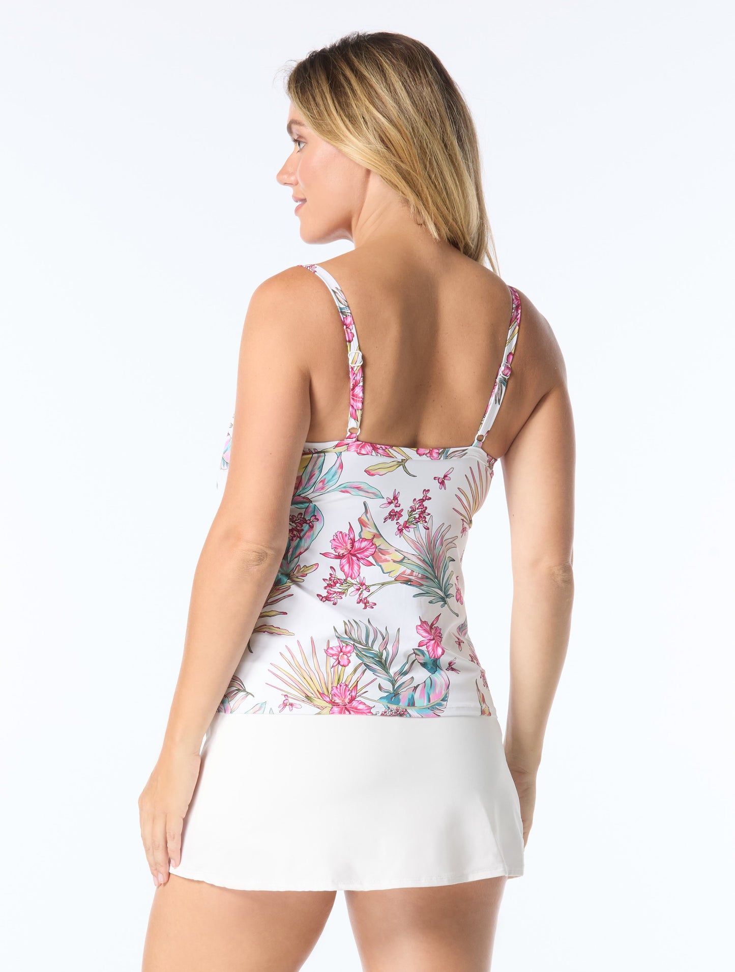 Beach House Plus Jane Ruffle Tiered Tankini Top - Endless Summer - 100 White