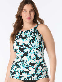 Beach House Plus Size Blair High Neck Tankini Top - Saint Lucia - 001 Black