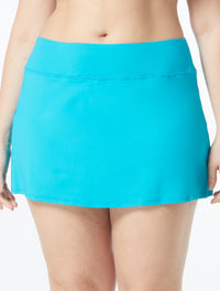 Beach House Plus Size Emma Pull On Swim Skort - Beach Solids - 450 POOL PARTY
