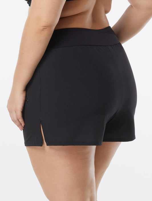 Beach House Plus Size April Stretch Woven Beach Short - Beach Solids - 001 BLACK
