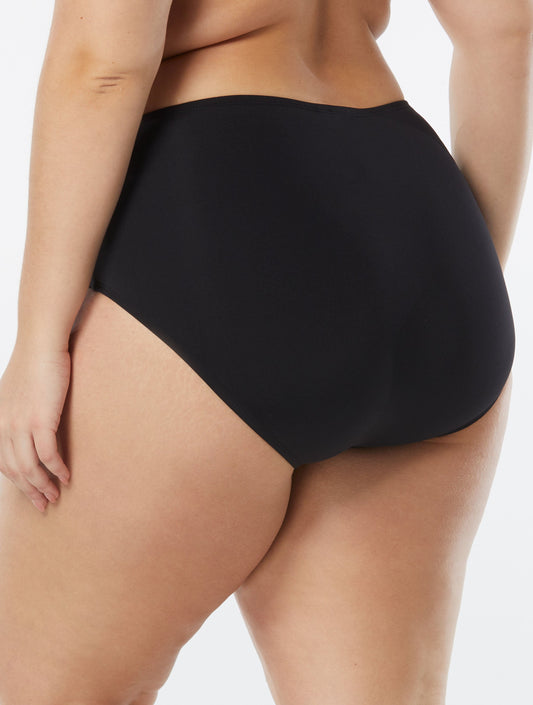 Beach House Plus Size Chloe High Waist Bikini Bottom - Beach Solids - 001 BLACK