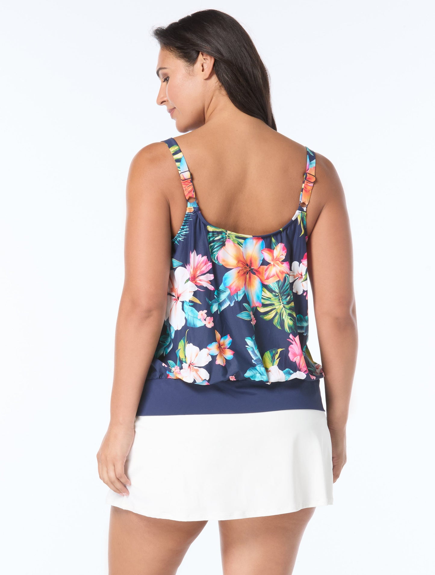 Beach House Plus Sarah Blouson Tankini Top - Vibrant Vacay - 511 Admiral