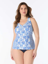 Beach House Plus Size Erinna Racerback Tankini Top - Shoreline Shells