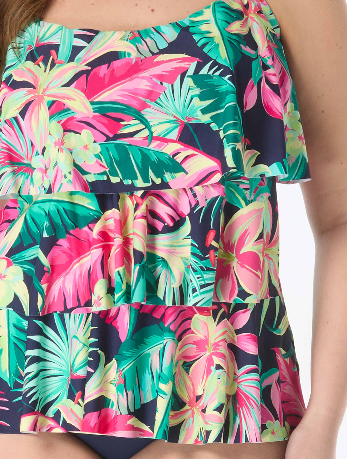 Beach House Plus Jane Ruffle Tiered Tankini Top - Island Rhythm - 511 Admiral