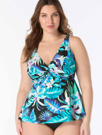 Beach House Plus Willow Twist Underwire Tankini Top - Island Rhythm - 001 Black