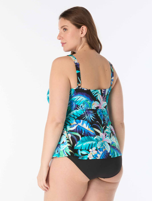 Beach House Plus Willow Twist Underwire Tankini Top - Island Rhythm - 001 Black