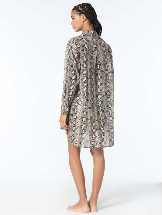 Michael Kors Black One Piece Swimsuit & Boho Python Cover Up Bundle -
