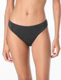 Michael Kors Classic Bikini Bottom - Rhinestone Stud Solids - 001 Black
