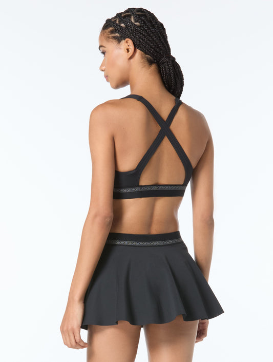 Michael Kors Cross Back Bikini Top - Signature Scuba - 001 Black