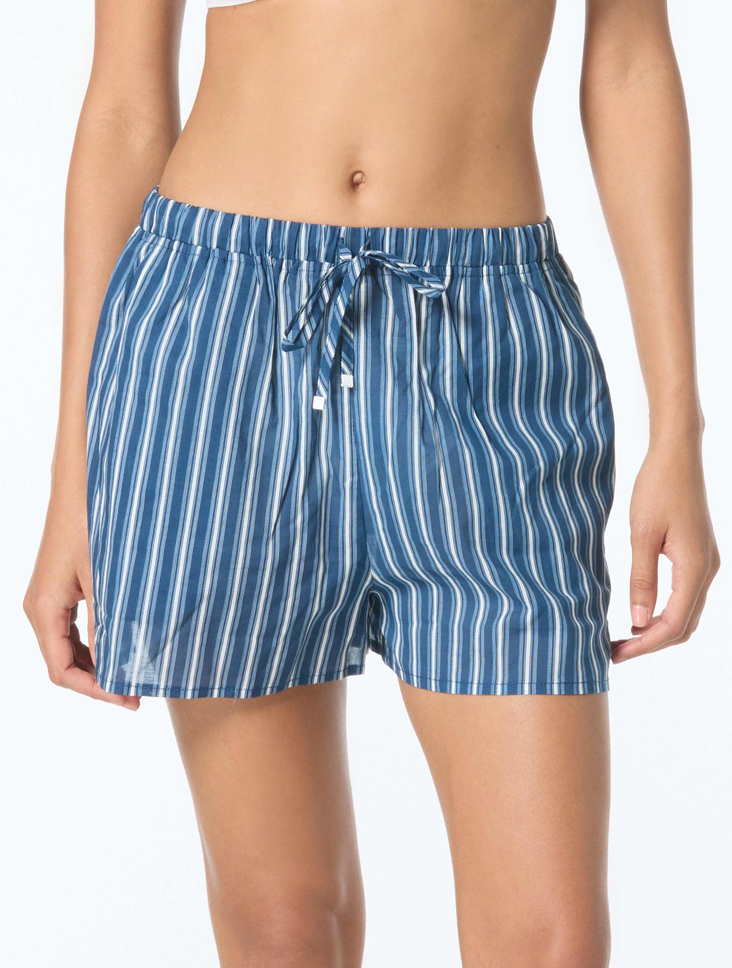 Michael Kors Pull On Cover Up Shorts - Marina Stripe