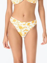 Michael Kors High Leg Bikini Bottom - Riviera Blooms - 700 YELLOW