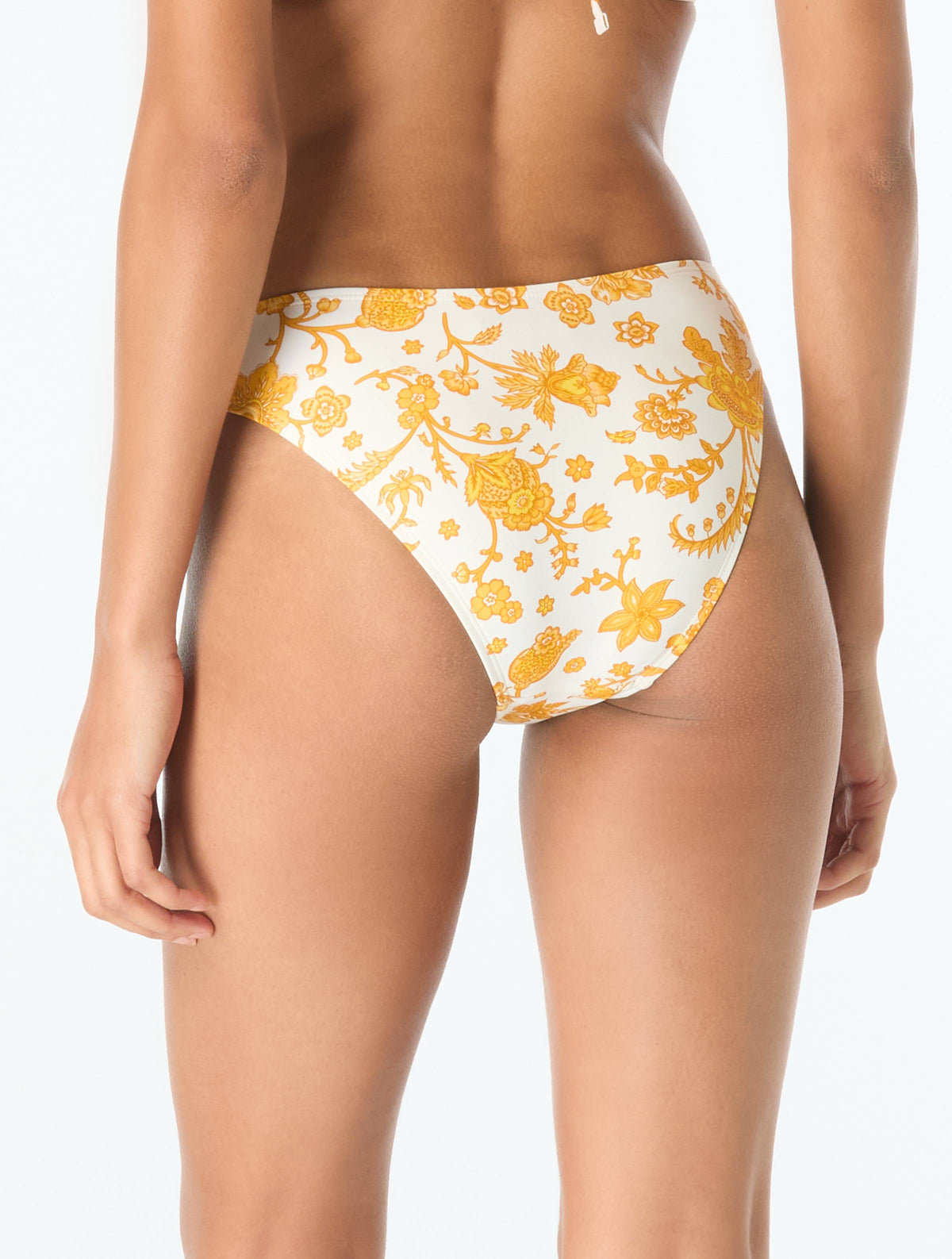 Michael Kors High Leg Bikini Bottom - Riviera Blooms - 700 YELLOW