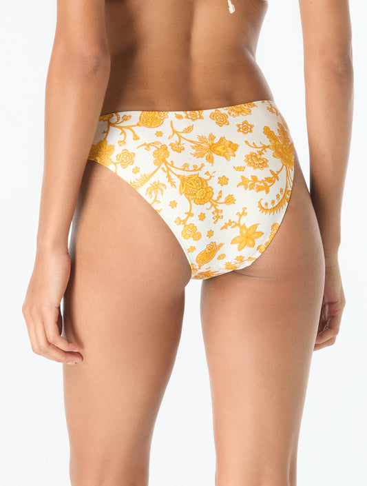 Michael Kors High Leg Bikini Bottom - Riviera Blooms - 700 YELLOW