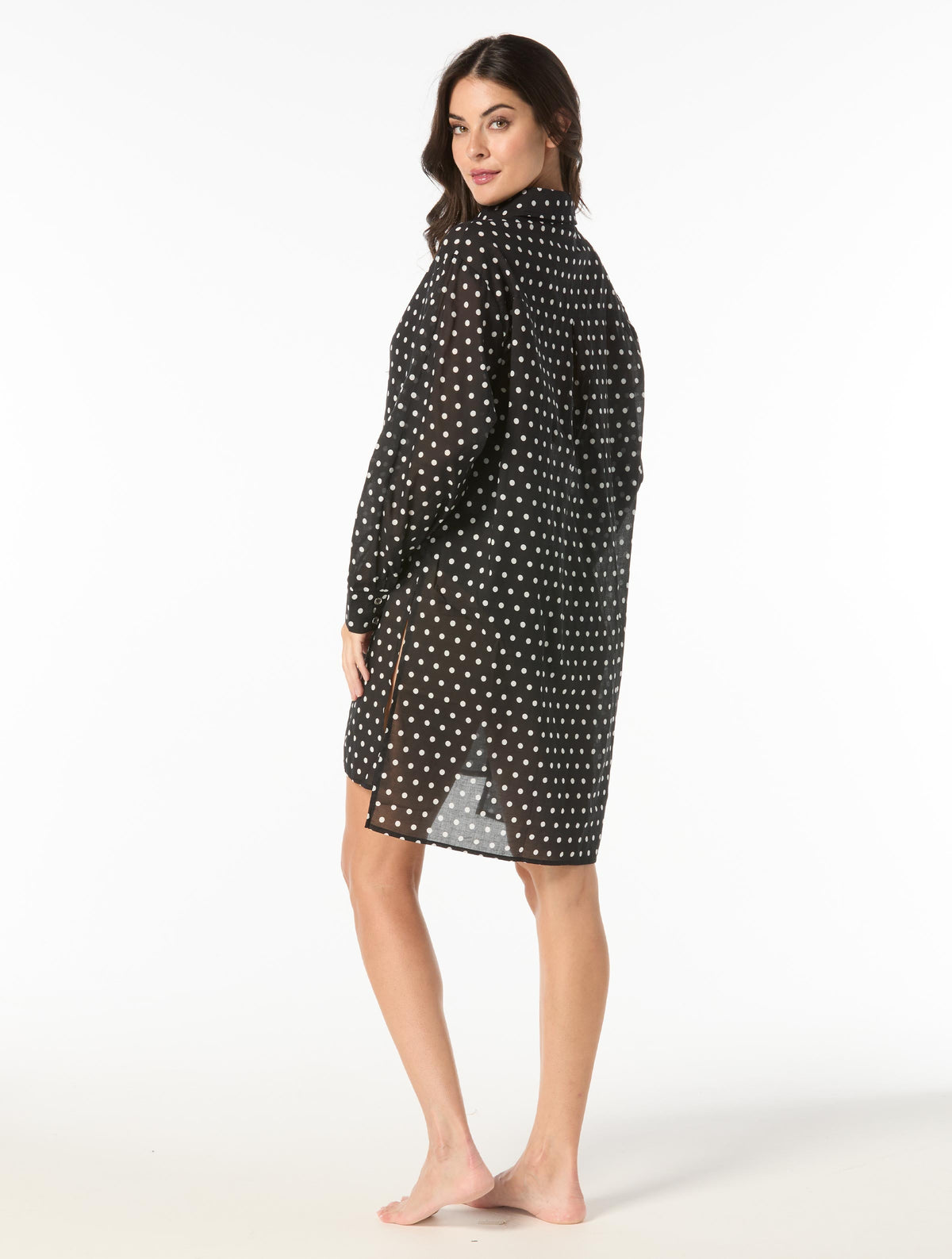 Michael Kors Classic Dot Bikini Set & Cover Up Shirt Bundle -