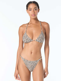 Michael Kors String Halter Bikini Top - Small Leopard