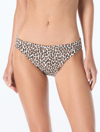 Michael Kors Classic Bikini Bottom - Small Leopard - 119 White Multi