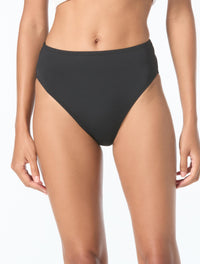 Michael Kors High Waist Bikini Bottom - Grommet Solids - 001 BLACK