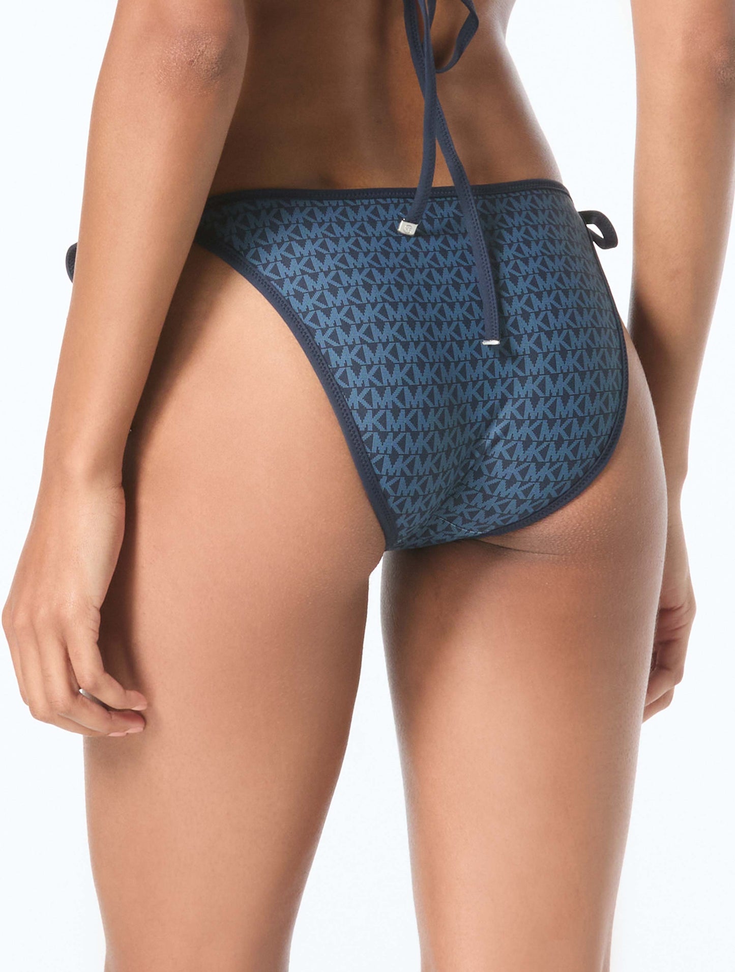 Michael Kors Reversible String Side Tie Bikini Bottom - Tonal Logo Print