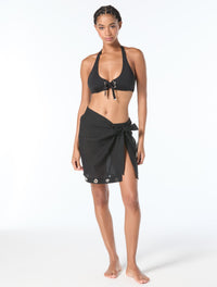 Michael Kors Black Bikini Set & Cover Up Sarong Bundle -