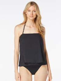 MICHAEL Michael Kors Halter Tankini Top - Chain Solids - 001 BLACK