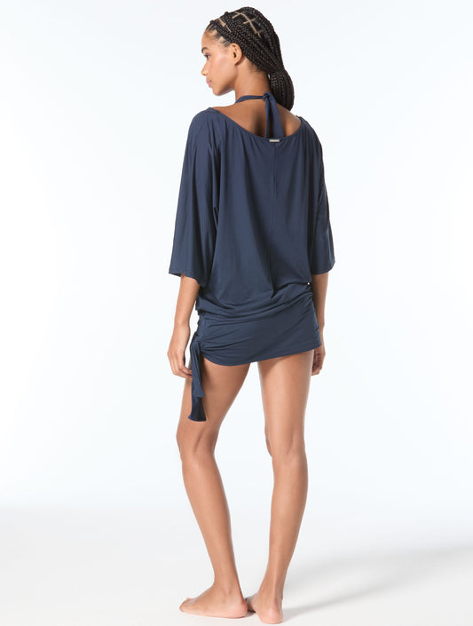 MICHAEL Michael Kors Side Tie Cover Up - Iconic Solids - 412 New Navy