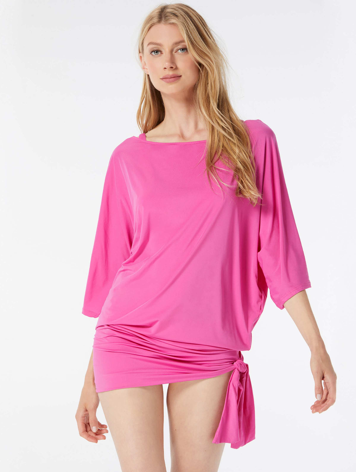 MICHAEL Michael Kors Side Tie Cover Up - Iconic Solids - 660 CERISE