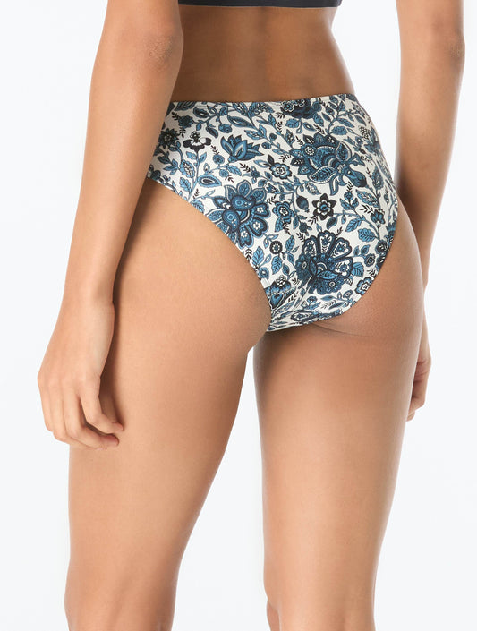 Michael Kors High Leg Bikini Bottom - Provincial Fleur - 412 New Navy