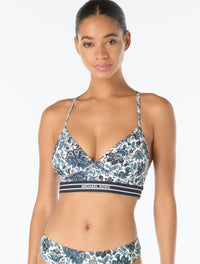 Michael Kors Underwire Crossback Bikini Top - Provincial Fleur - 412 New Navy