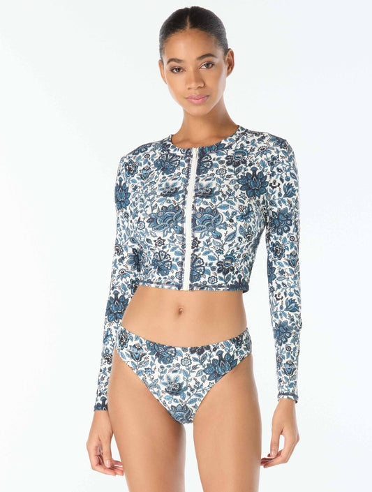 Michael Kors Provincial Fleur Bikini & Rash Guard Set Bundle -