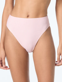 Michael Kors High Waist Bikini Bottom - Bon Voyage Stripe