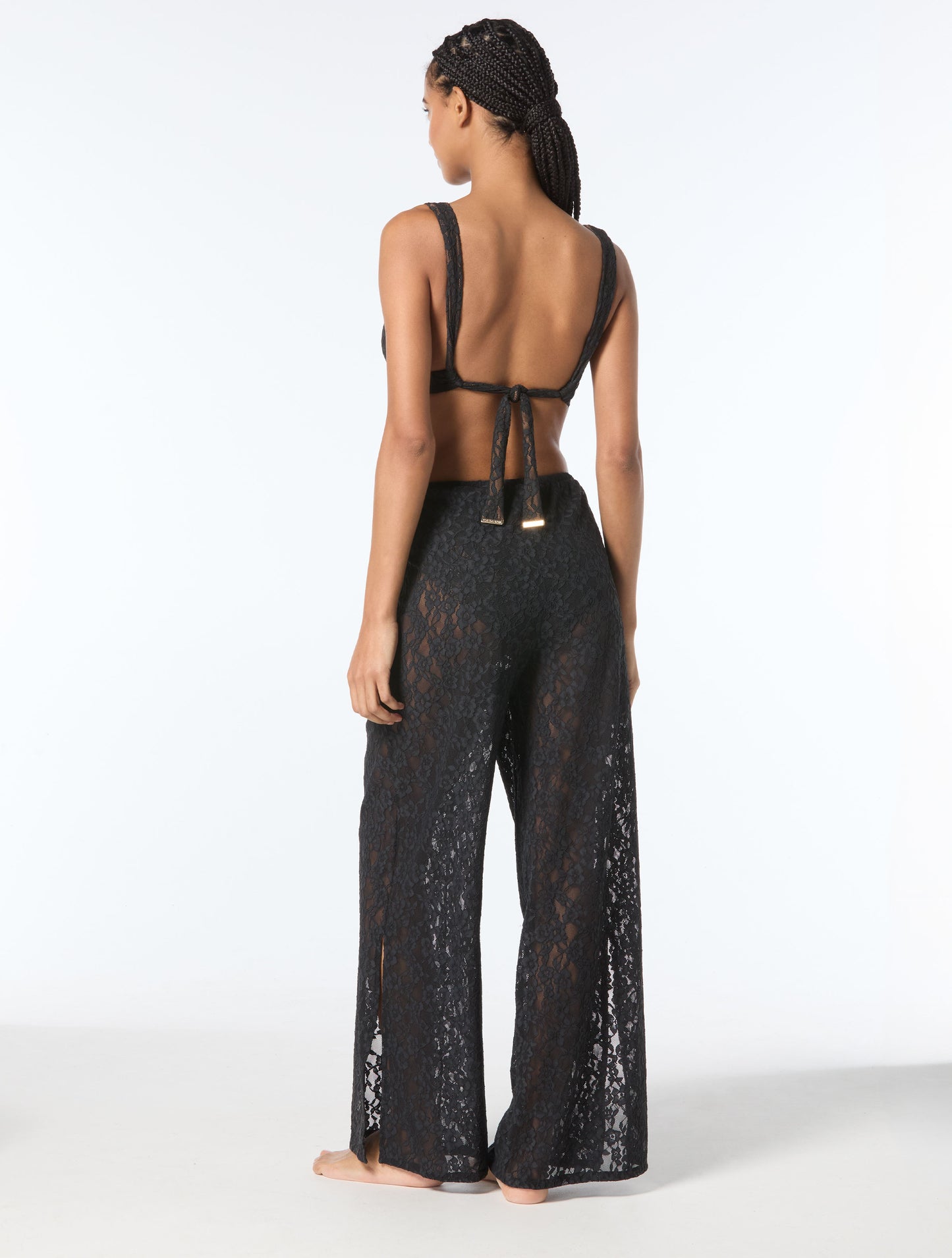 Michael Kors Lace Triangle Bikini Set & Cover Up Pants Bundle