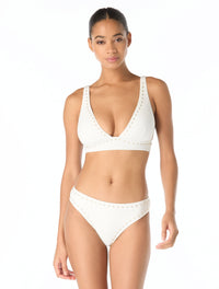 Michael Kors Bikini Top - Half Moon Studs - 100 White