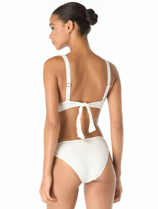 Michael Kors Bikini Top - Half Moon Studs - 100 White
