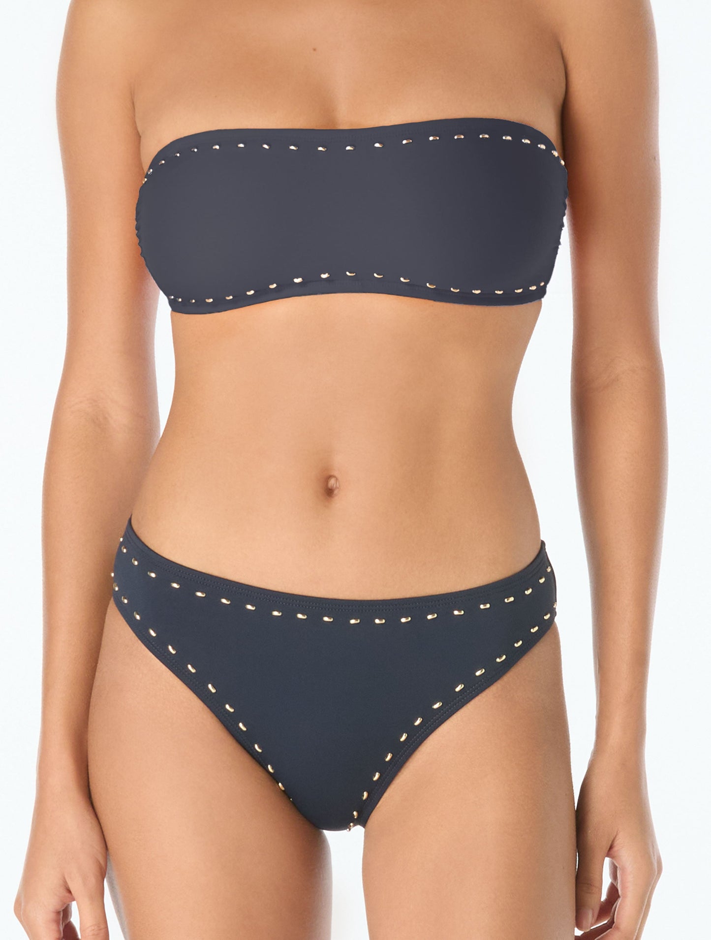 Michael Kors Bandeau Bikini Top - Half Moon Studs - 412 New Navy