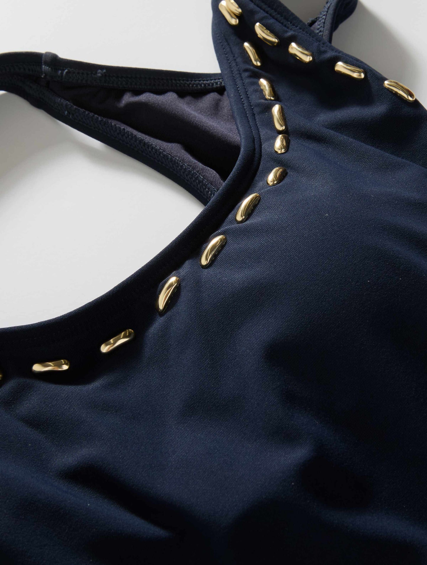 Michael Kors Cover Up Tank Dress - Half Moon Studs - 412 New Navy