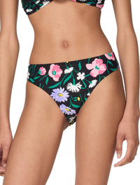kate spade new york High Cut Bikini Bottom - Spring Bouquet - 004 Black Mlt