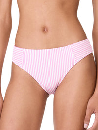 Kate Spade Smocked High Cut Bikini Bottom - Tide Stripe - 640 BEGONIA BLOOM