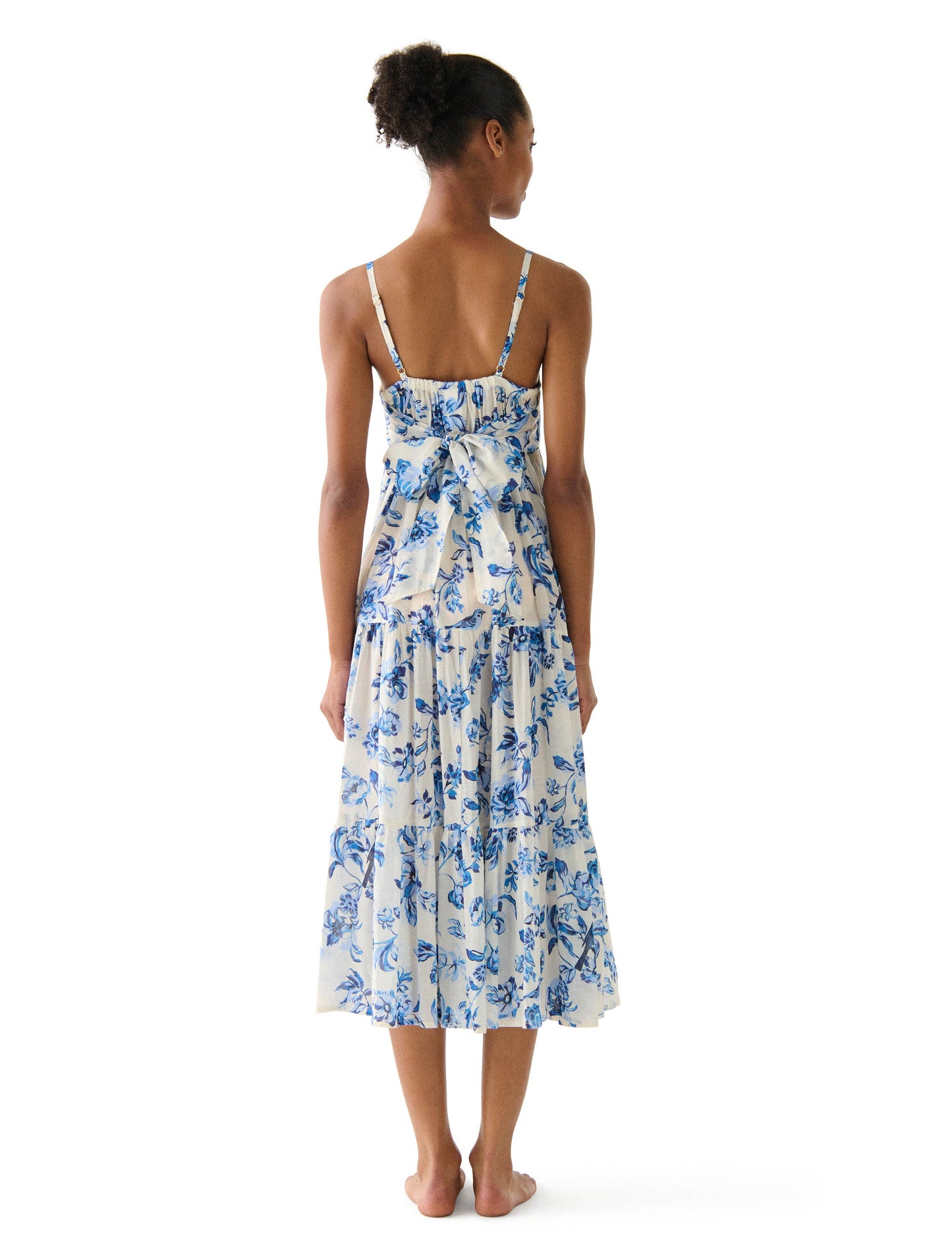 kate spade new york Tiered V-Neck Mesh Cover Up Dress - Floral Toile
