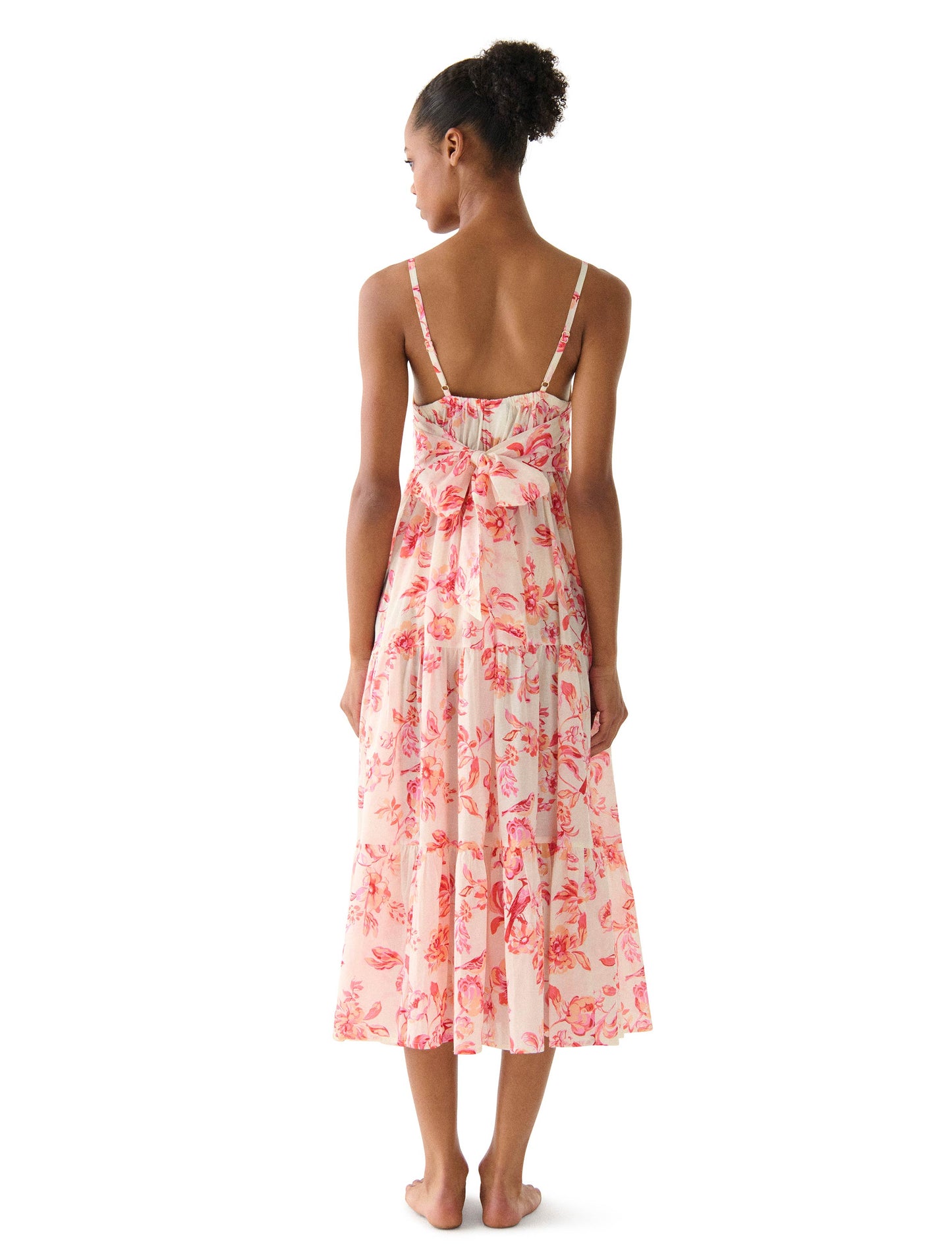 kate spade new york Tiered V-Neck Mesh Cover Up Dress - Floral Toile