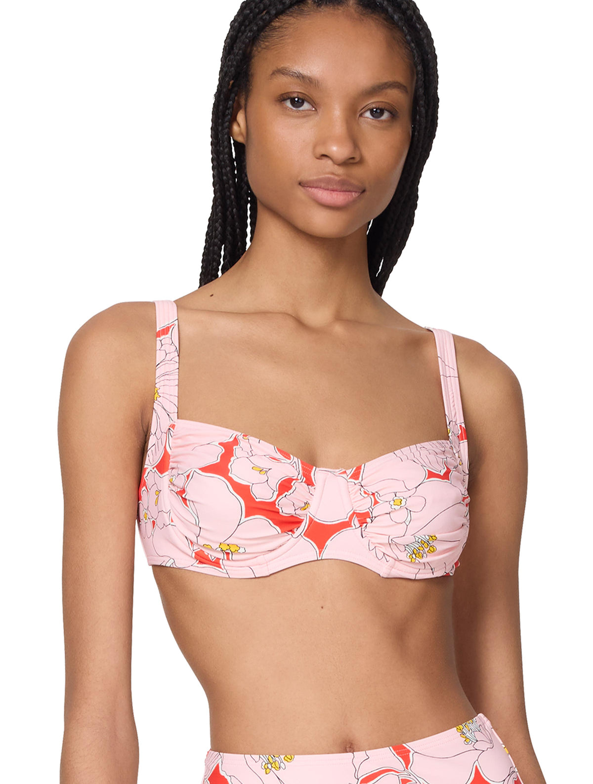 kate spade new york Shirred Underwire Bikini Top - Coastal Garden - 814 GOJI BERRY