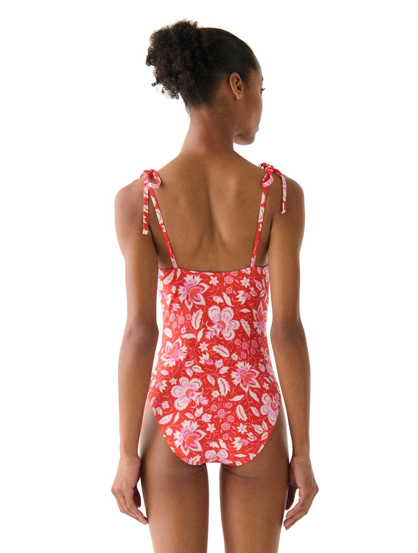Kate Spade V-Neck Underwire One Piece Swimsuit - Pretty Paisley - 814 GOJI BERRY