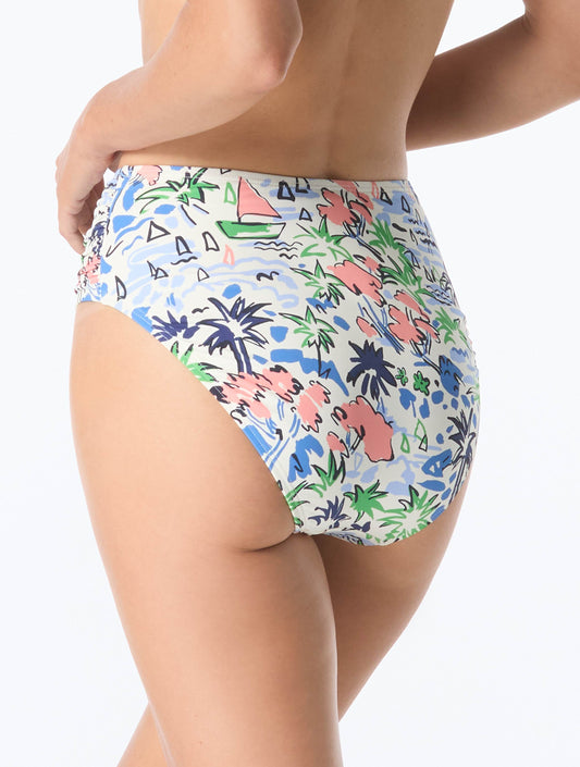 kate spade new york High Waist Bikini Bottom - Coastal Town - 970 Multi