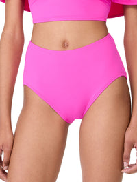 kate spade new york High Waist Bikini Bottom - Solids - 668 VIVID SNAPDRAGON