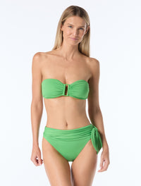 Kate Spade Bandeau Ring Front Bikini Top - Solids - 334 SHAMROCK