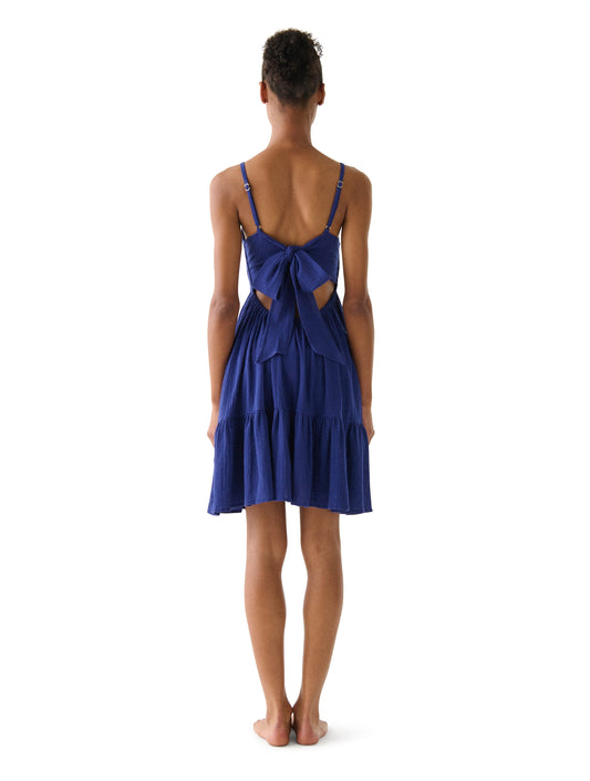 kate spade new york Bow Tie Back Cover Up Dress - Solids - 398 NORTH SEA